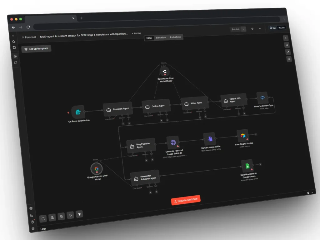 RAG AI agent for SEO content creation using real company data