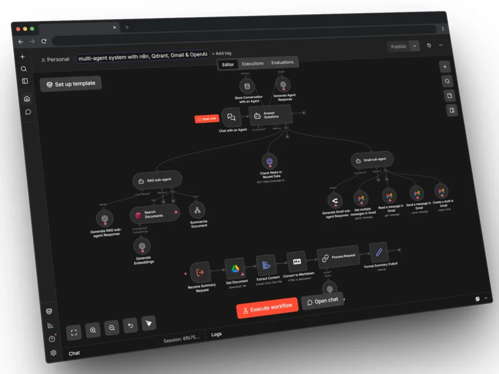 multi-agent system with n8n