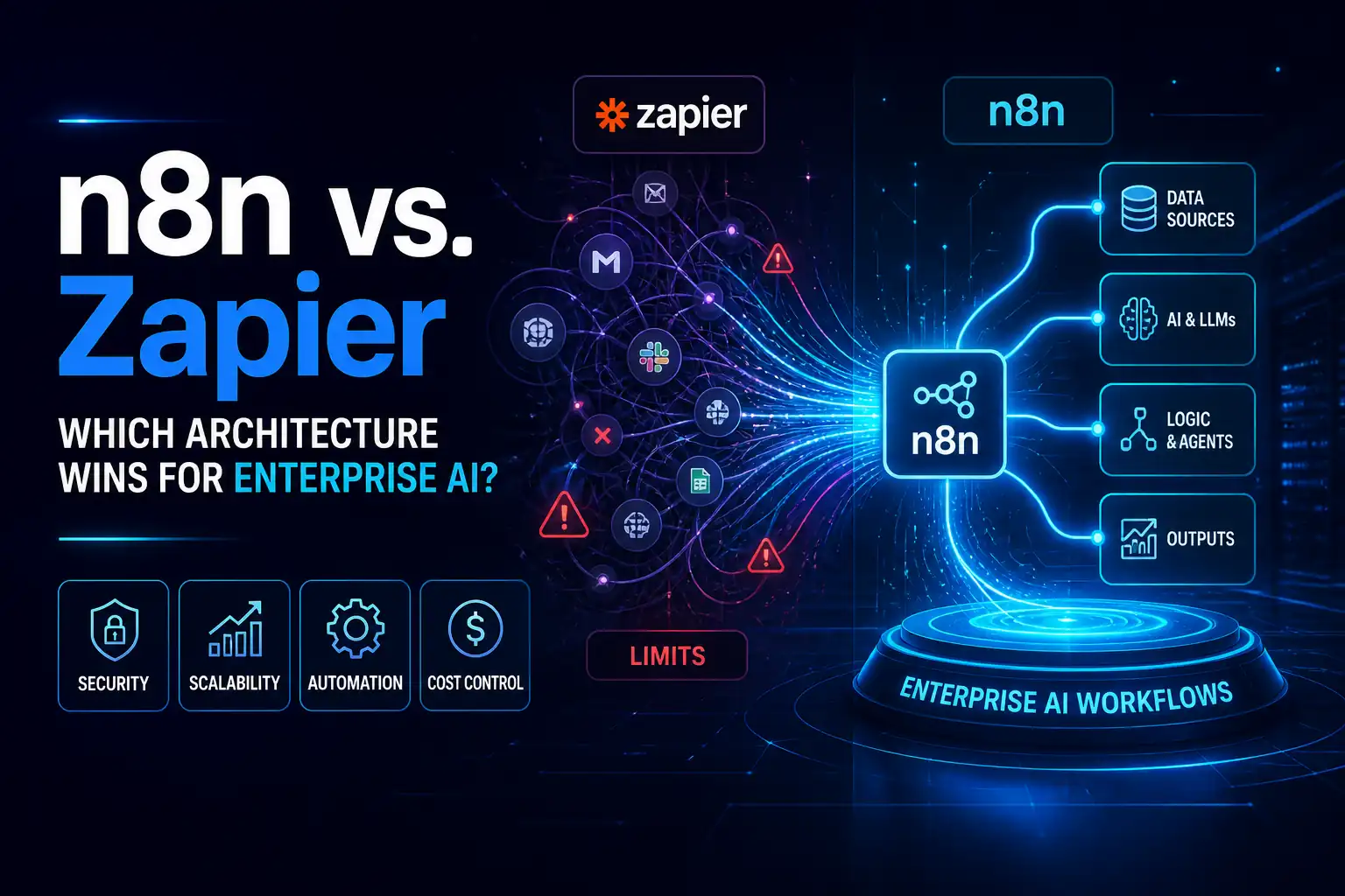 n8n vs Zapier Best Enterprise AI Workflow Tool for your business blog post by ai agent development