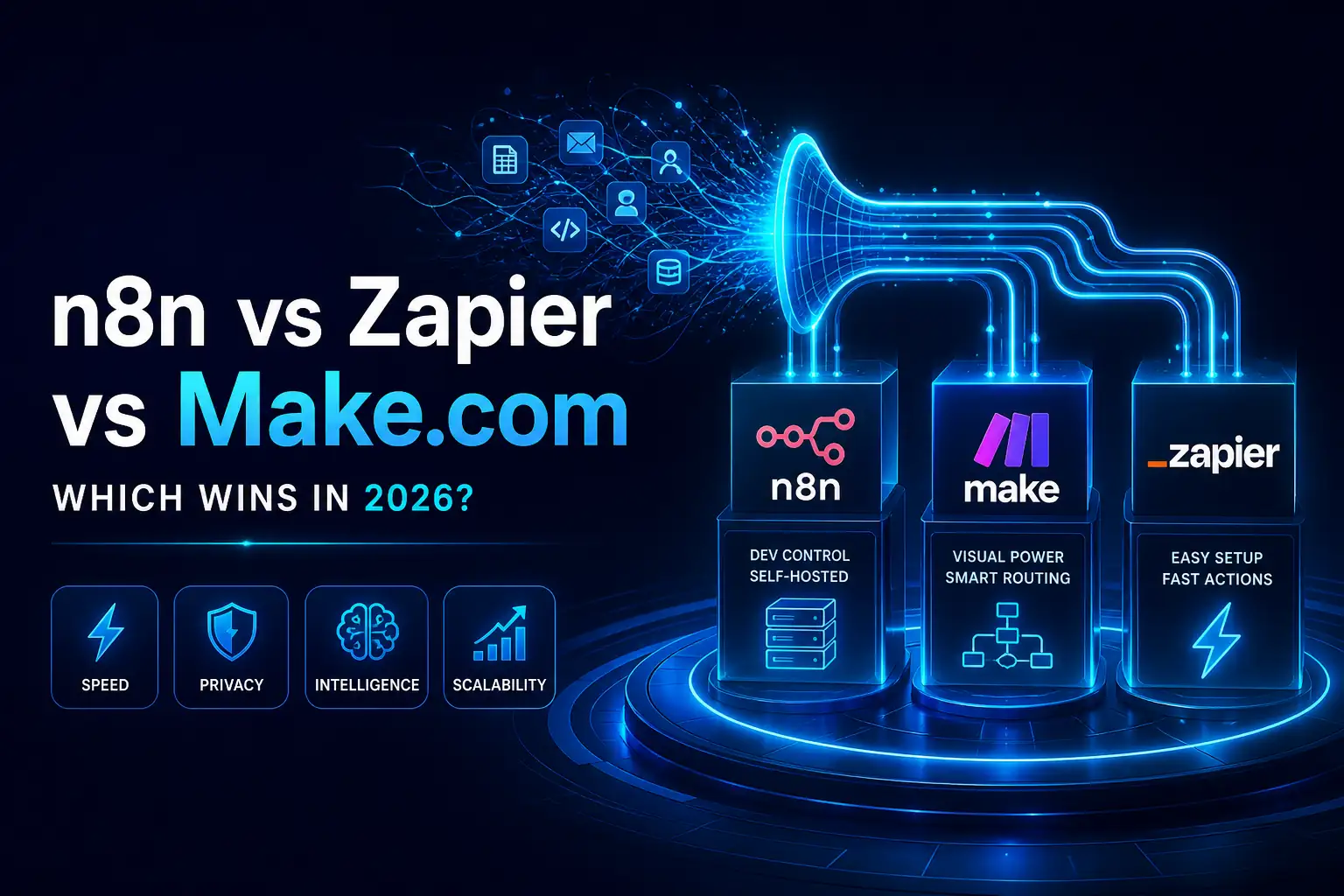 n8n vs Zapier vs Make Best for AI Agents